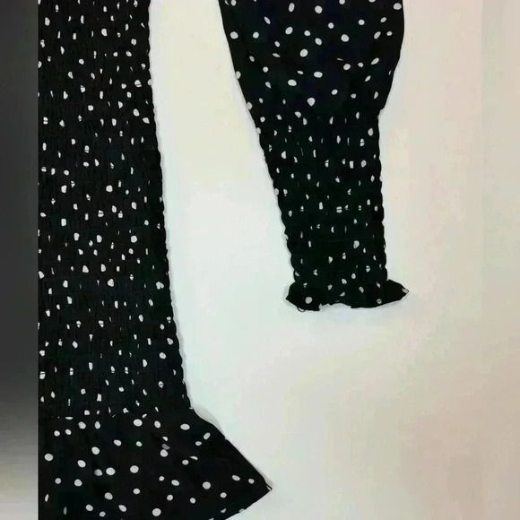 Forever 21 Women’s Polka Dot Smocked Long Sleeve Minidress Size Small - Picture 7 of 9